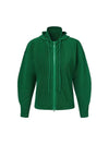 Unisex Two Way Pleated Zip Up Hoodie Outer Green - MONPLISSE - BALAAN 1