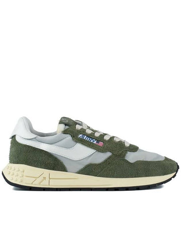 Autry Green And White Suede And Nylon Reelwind Low Sneakers - AUTRY - BALAAN 1