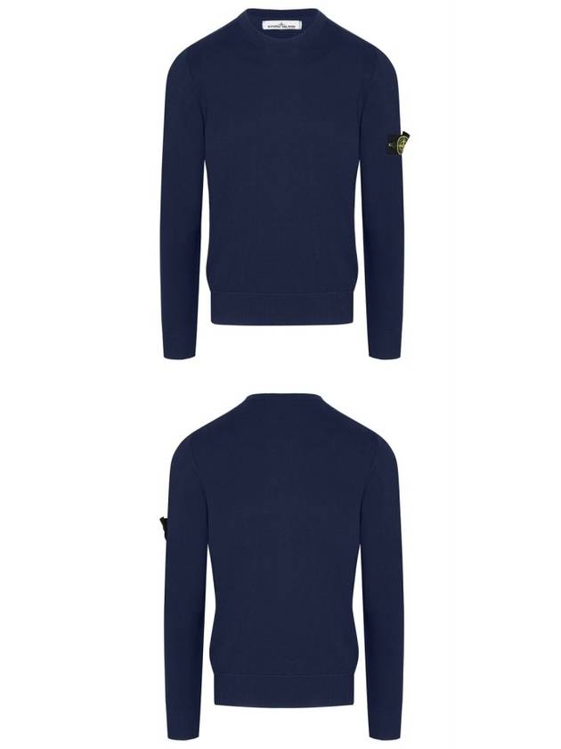 Wappen Patch Cotton Knit Top Navy - STONE ISLAND - BALAAN 5