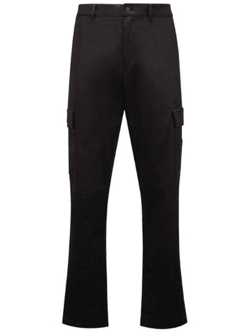 Stretch Gabardine Cargo Straight Pants Black - MONCLER - BALAAN 1