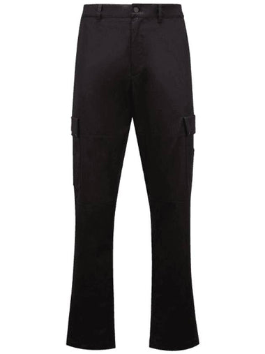 Stretch Gabardine Cargo Straight Pants Black - MONCLER - BALAAN 1