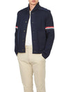 Single Breasted Button Cotton Jacket Navy - THOM BROWNE - BALAAN 6