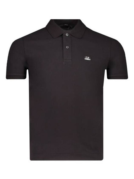 Logo Patch Polo Shirt Black - CP COMPANY - BALAAN 1