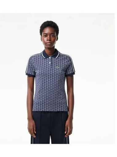 Women s Monogram Polo Shirt Navy - LACOSTE - BALAAN 1