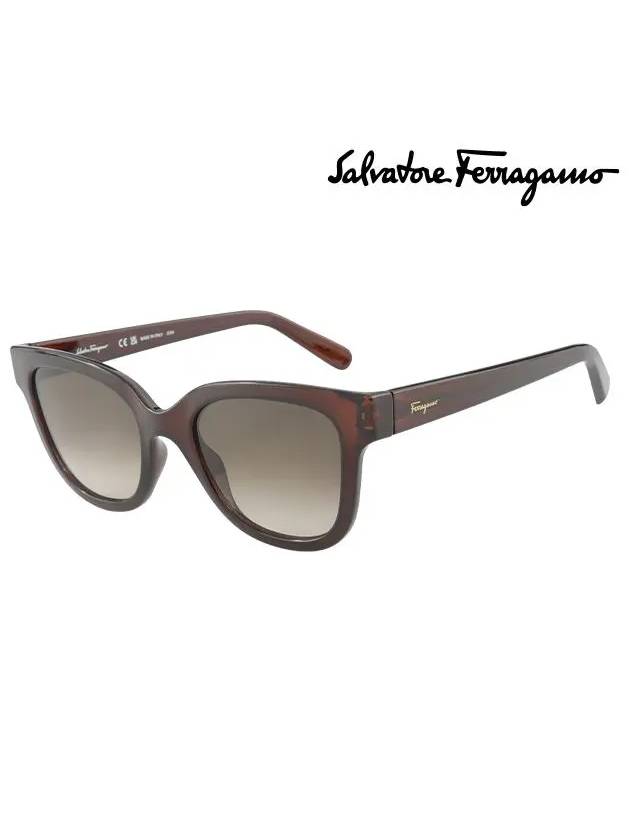 Eyewear Grey Gradient Square Sunglasses Brown - SALVATORE FERRAGAMO - BALAAN 3