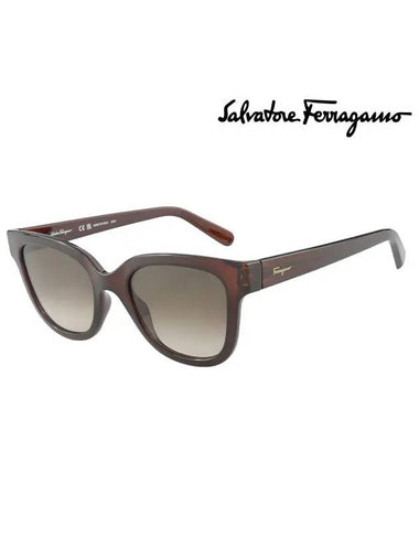 Eyewear Grey Gradient Square Sunglasses Brown - SALVATORE FERRAGAMO - BALAAN 1