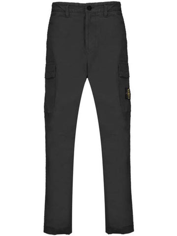 Supima Cotton Twill Stretch TC Straight Pants Black - STONE ISLAND - BALAAN 1