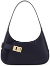 Smooth Caprether Medium Shoulder Bag Navy - SALVATORE FERRAGAMO - BALAAN 1