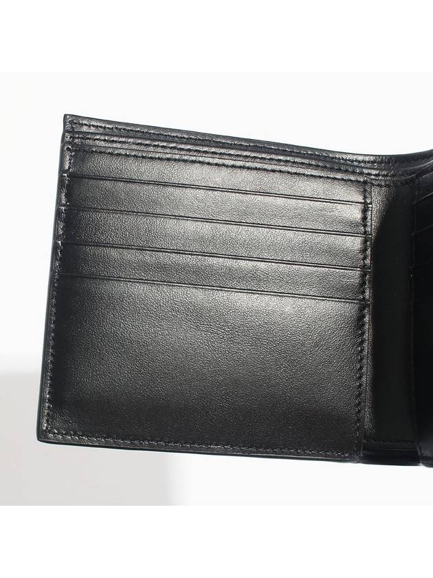 Celine Logo Leather Half Wallet Black - CELINE - BALAAN 5