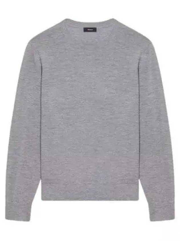 Crew Neck Wool Knit Top Grey - THEORY - BALAAN 2