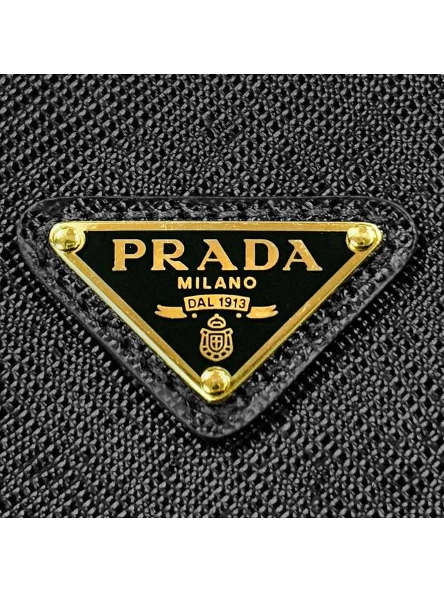 Triangle Logo Saffiano Leather Mini Tote Bag Black - PRADA - BALAAN 9