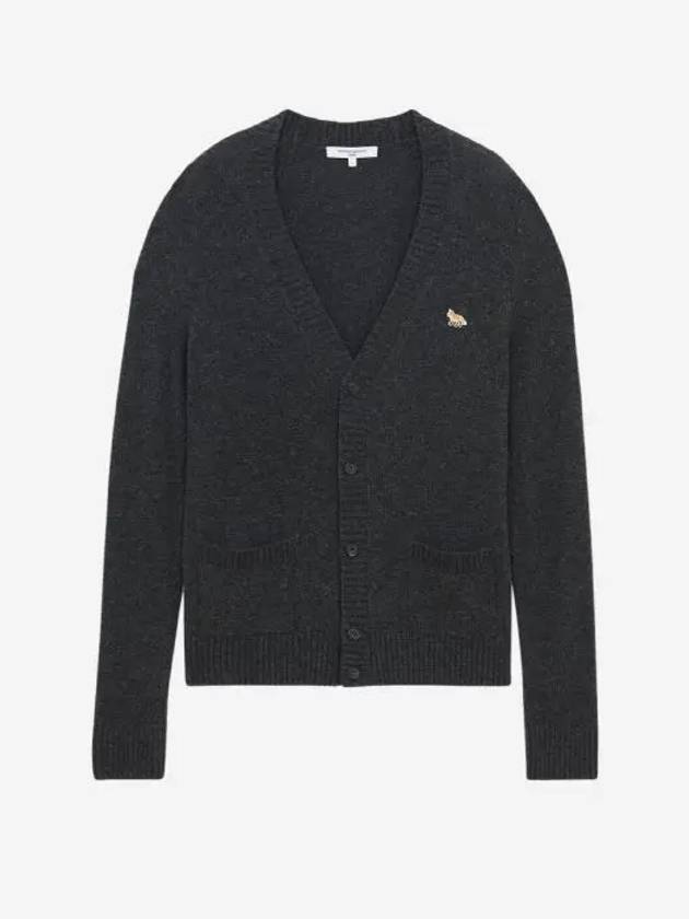 Baby Fox Patch Cosy Cardigan Dark Grey - MAISON KITSUNE - BALAAN 3