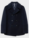 Heavy Wool Classic Half Jacket Navy - NOIRER - BALAAN 1