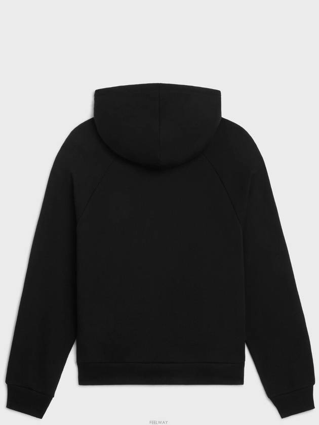 Logo-Print Cotton Fleece Hoodie Black - CELINE - BALAAN 4