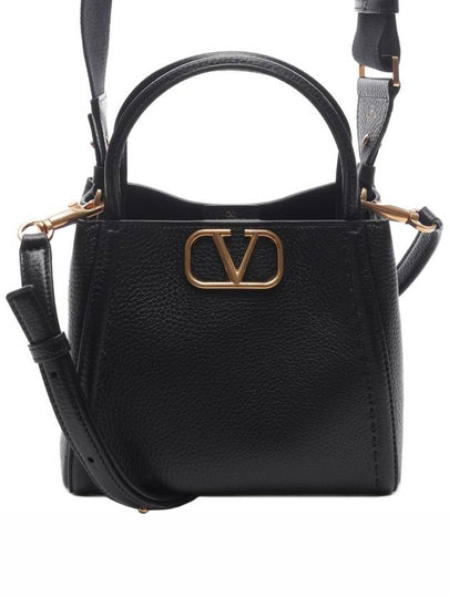 V Logo Alltime Small Tote Bag Black - VALENTINO - BALAAN 2