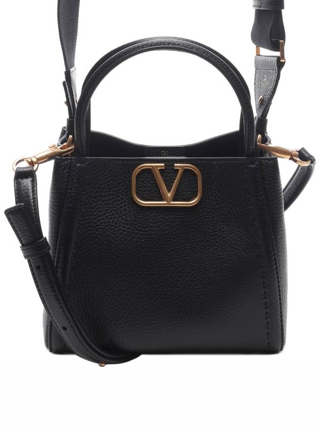 V Logo Alltime Small Tote Bag Black - VALENTINO - BALAAN 3