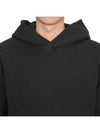 Old Effect Cotton Diagonal Fleece Hoodie Black - STONE ISLAND - BALAAN 6