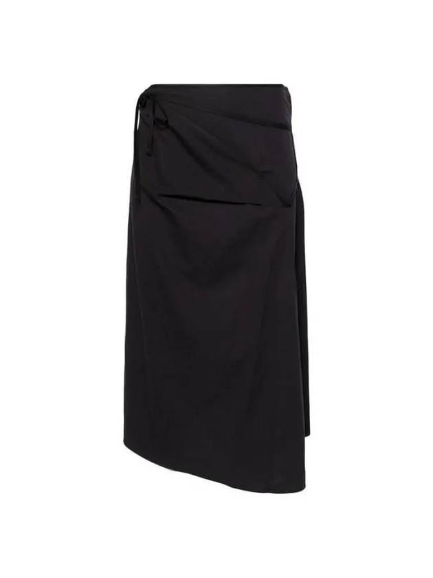 Wrap Asymmetric Tie A-line Skirt Navy - LEMAIRE - BALAAN 2