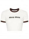 Logo Short Sleeve T-Shirt White - MIU MIU - BALAAN 2