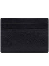 Stripe Note Compartment Pebble Grain Leather Card Wallet Black - THOM BROWNE - BALAAN 5