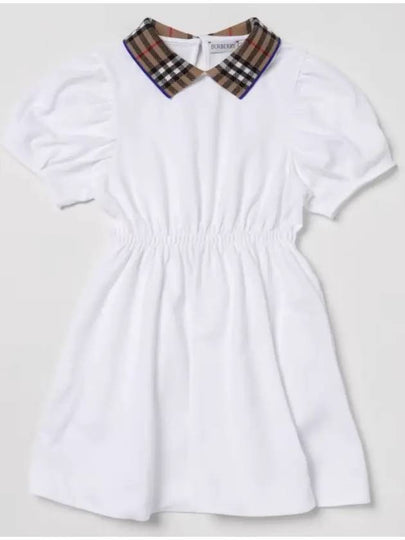 Kids Vintage Check Collar Dress White - BURBERRY - BALAAN 2