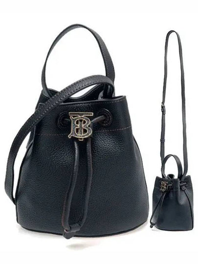 Mini Grainy Leather TB Bucket Bag Black - BURBERRY - BALAAN 2