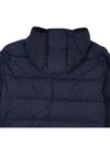 Seamless Logo Nylon Hooded Down Jacket Navy - STONE ISLAND - BALAAN 9