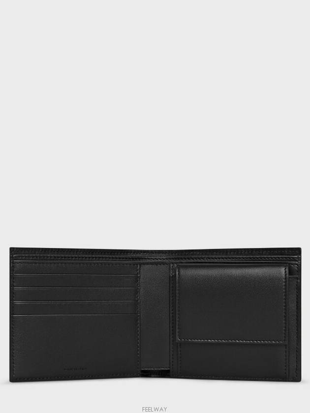 Triomphe Embossed Calfskin Half Wallet Black - CELINE - BALAAN 4