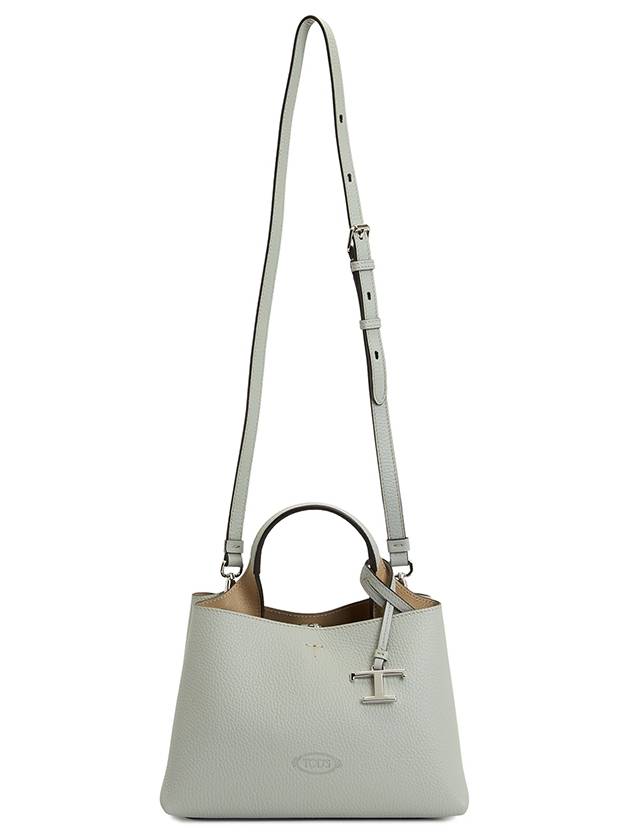 Logo Charm Leather Micro Tote Bag Grey - TOD'S - BALAAN 7