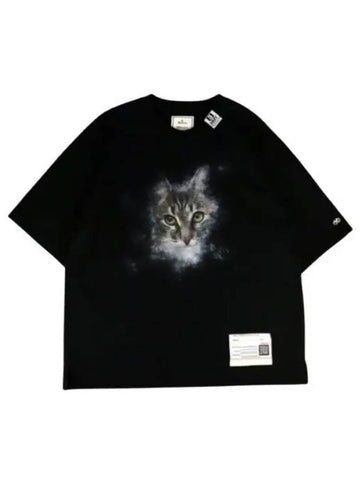 A13TS632 Black Cat Print Tee - MIHARA YASUHIRO - BALAAN 1