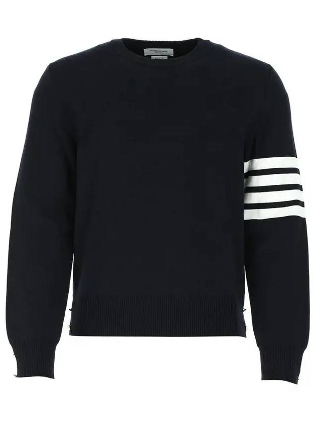 4 Bar Armband Milano Stitch Knit Top Navy - THOM BROWNE - BALAAN 3