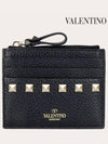 Rockstud Zipped Card Wallet Black - VALENTINO - BALAAN 7