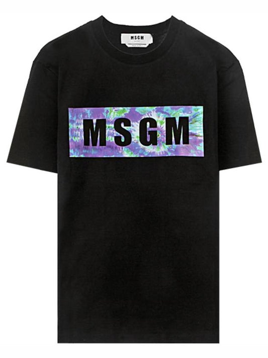 Men's Multi-Box Logo Short Sleeve T-Shirt Black - MSGM - BALAAN.