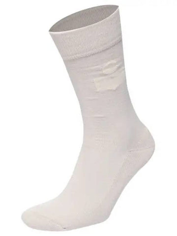 Siloki Logo Socks Ecru - ISABEL MARANT - BALAAN 1