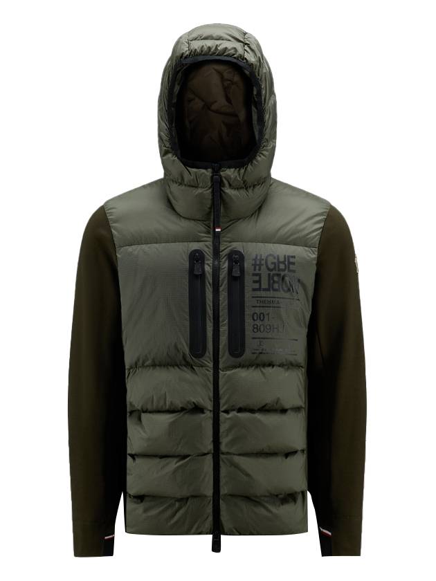 Grenoble Padded Fleece Hooded Jacket Khaki - MONCLER - BALAAN.