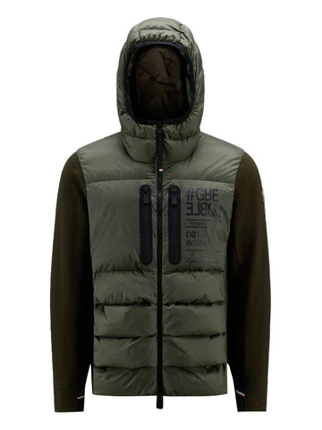 Grenoble Padded Fleece Hooded Jacket Khaki - MONCLER - BALAAN.