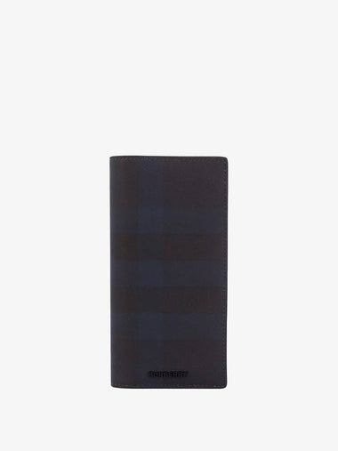 Coated Canvas Check Motif Long Wallet Navy - BURBERRY - BALAAN 1