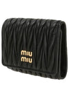 Matelasse Logo Nappa Leather Half Wallet Black - MIU MIU - BALAAN 3