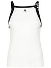 Buckle Contrast Sleeveless White - COURREGES - BALAAN 2