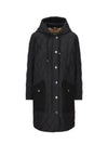 Women's Diamond Quilted Hoodie Single Coat Black - BURBERRY - BALAAN 2