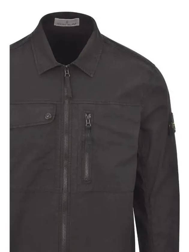 Supima Cotton Twill Stretch-TC Jacket Black - STONE ISLAND - BALAAN 6