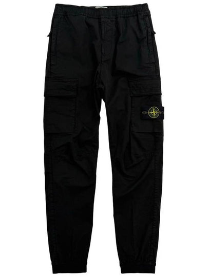 Banding Waist Tapered Cargo Straight Pants Black - STONE ISLAND - BALAAN 2