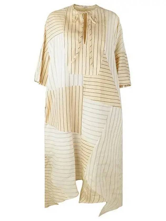 Women's Striped Tunic Long Dress Beige - LOEWE - BALAAN 2