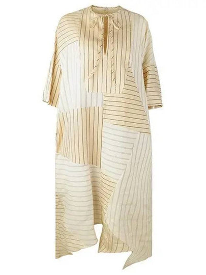 Women's Striped Tunic Long Dress Beige - LOEWE - BALAAN 2