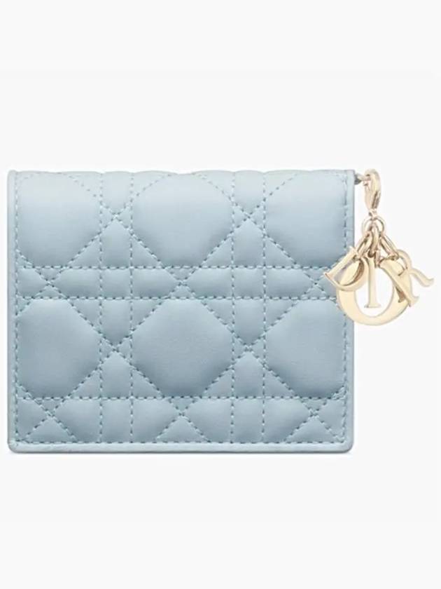 Lady Cannage Small Lambskin Half Wallet Cloud Blue - DIOR - BALAAN 2