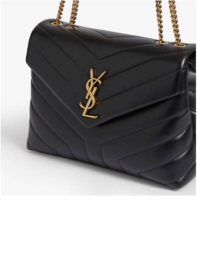 Bronze Monogram Loulou Matelasse Y Leather Small Shoulder Bag Black - SAINT LAURENT - BALAAN 4