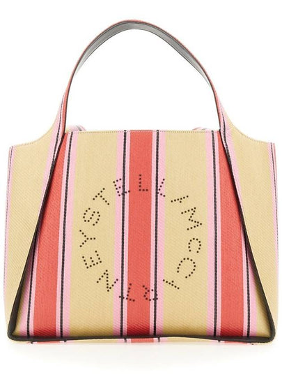 Logo Stripe Raffia Tote Bag Red - STELLA MCCARTNEY - BALAAN 2