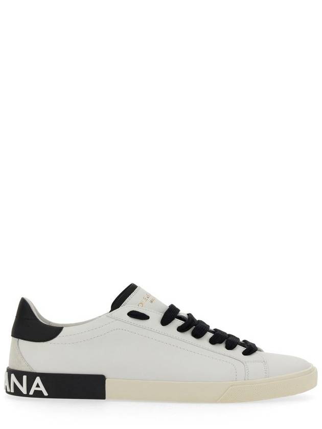 Calfskin Portofino Vintage Sneakers White Black - DOLCE&GABBANA - BALAAN 2