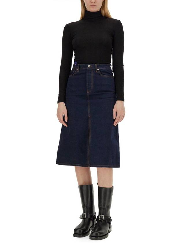 Japanese Denim Midi Skirt 8080783 - BURBERRY - BALAAN 3