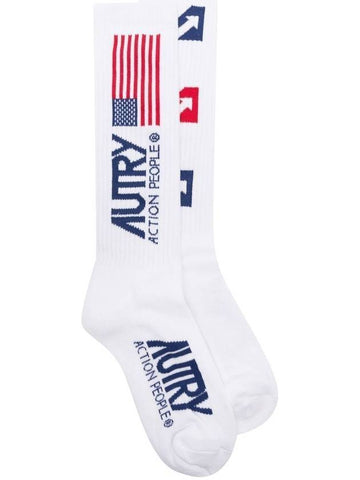 Iconic Logo Socks White - AUTRY - BALAAN 1